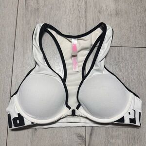 PINK Victoria's Secret Soft Comfy Black and White Sporty Sports Bra 34B